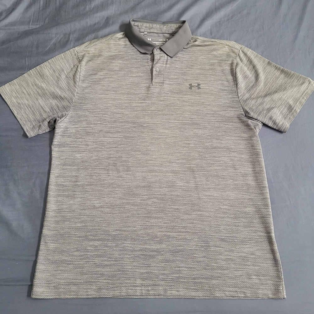 Under Armour Men's Heathered Gray Polo Shirt